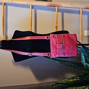 Roots Canada Vintage VILLAGER Red Leather Crossbody Bag